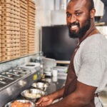 A restaurant operator in the kitchen.